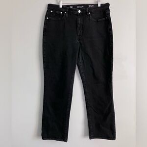 J CREW 96 Straight Black High-Rise Jeans Size 32